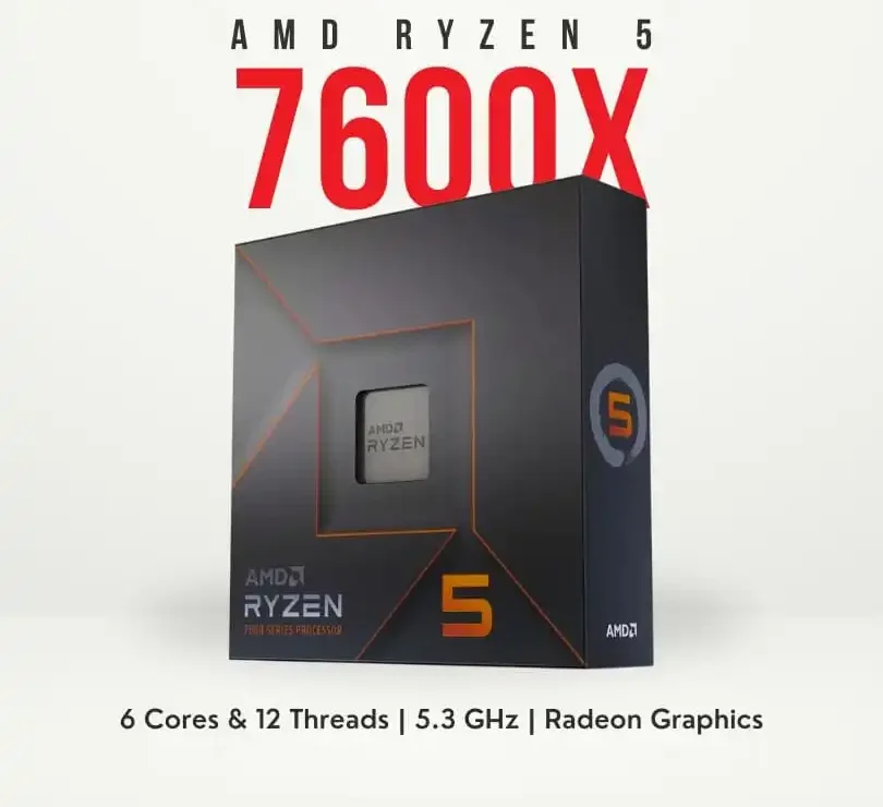AMD Ryzen 5 7600X 6 Cores & 12 Threads AM5 Platform Unlocked Chip