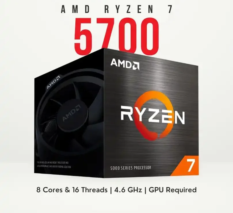 AMD Ryzen 7 5700 8 Core and 16 Thread AM4 Platform