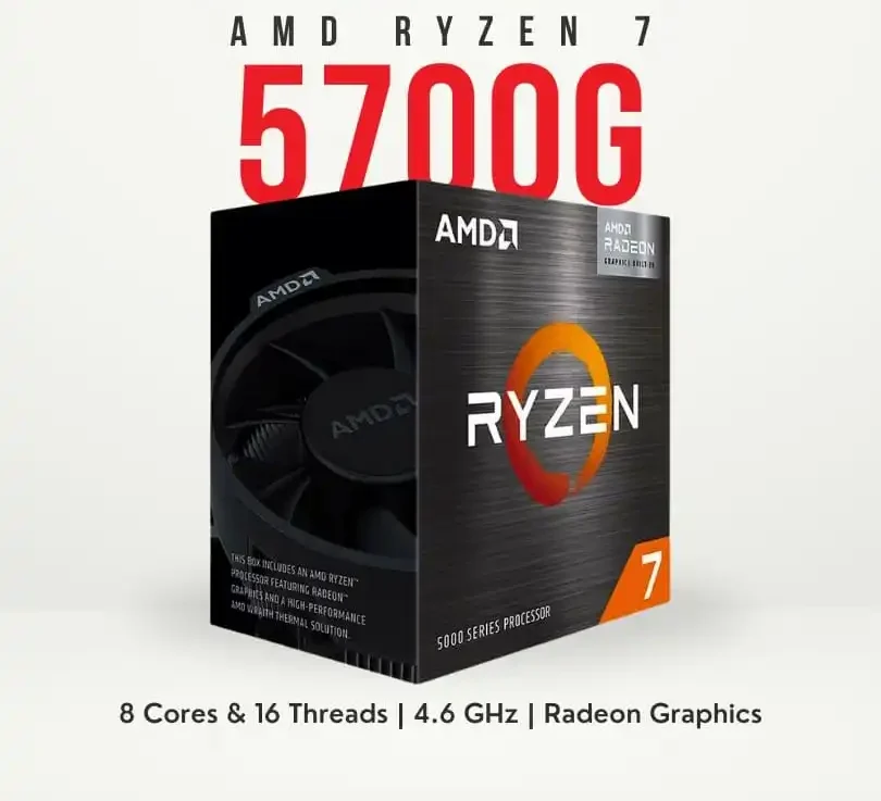 AMD Ryzen 7 5700G 8 Cores and 16 Threads AM4 with Vega Graphics