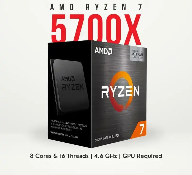 AMD Ryzen 7 5700X 8 Core and 16 Threads AM4 Unlocked